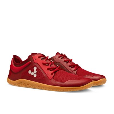 Vivobarefoot Men's Primus Lite III Running Shoes Red | Vivobarefoot FVZ719025